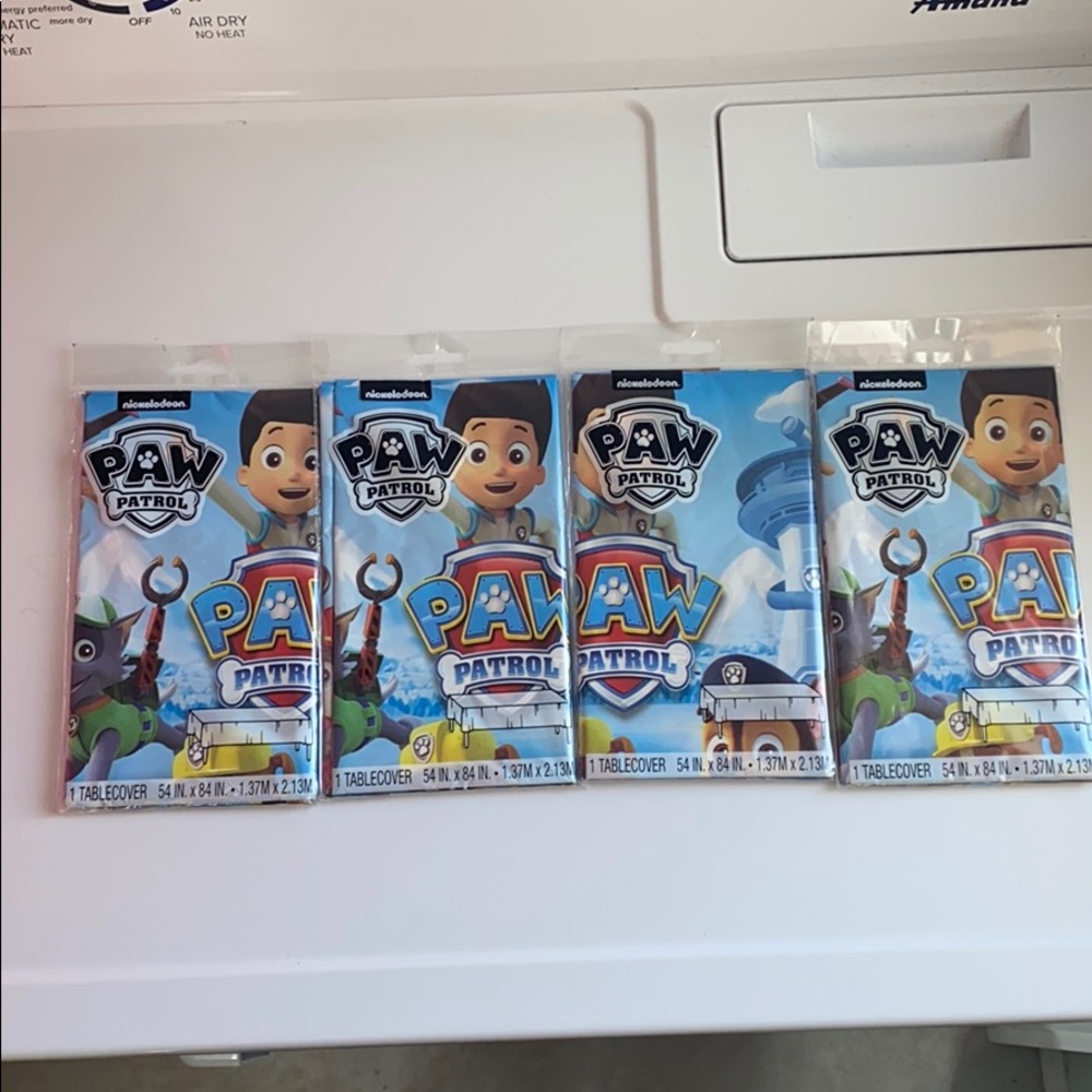 Lot of 4 Paw Patrol Plastic Tablecover